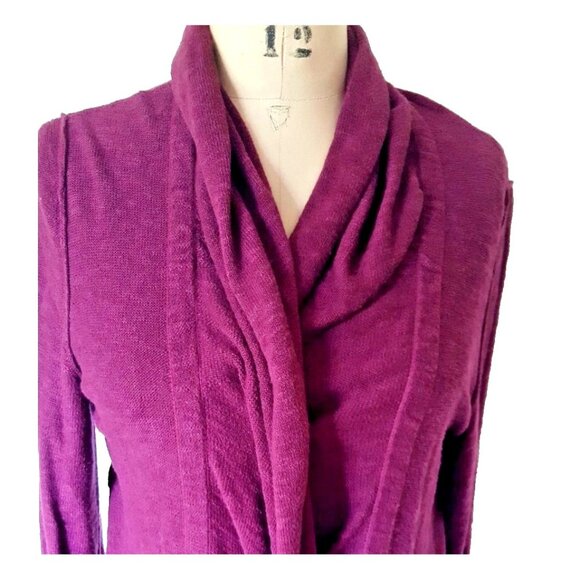 Free People cardigan sweater duster violet cotton blend  sz. M - Picture 6 of 10